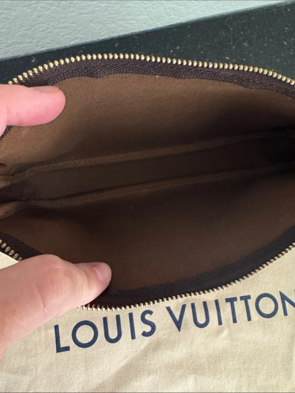 Brand new strap! Louis Vuitton Brown Monogram Canvas Pochette